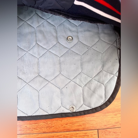 Vintage Neutral Gender Navy Quilted Bomber Jacket - Picture 2 of 14